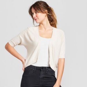 Light tan short sleeve cardigan
